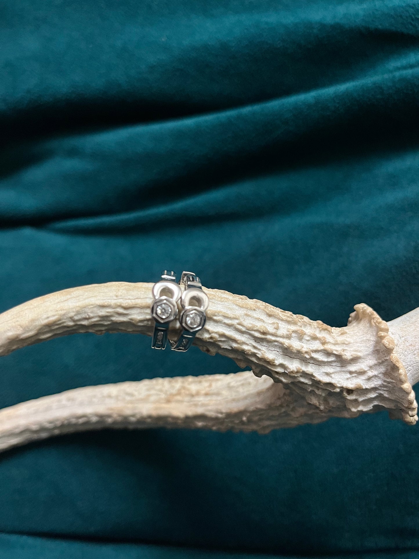 Silver spanner earrings